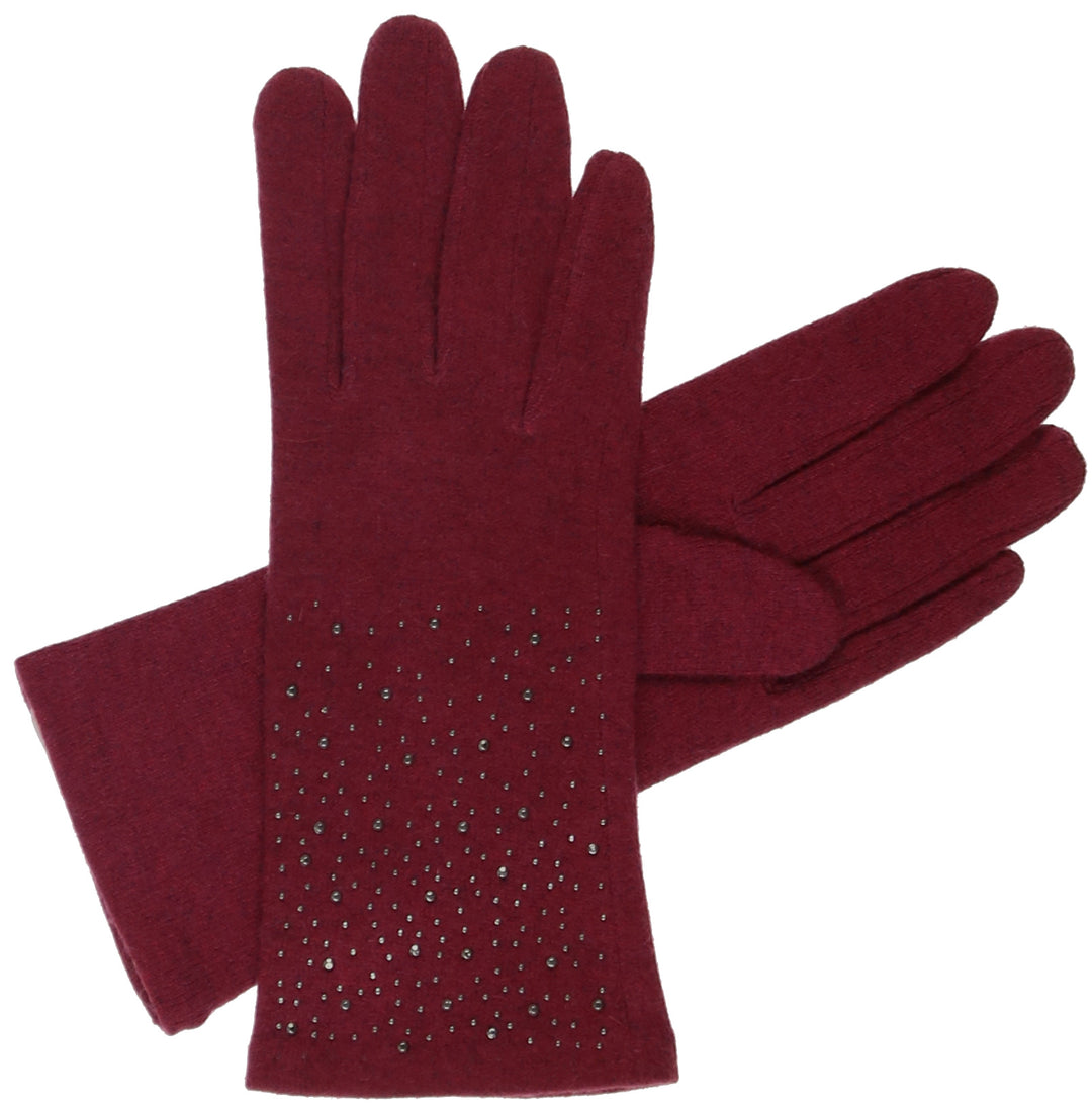 Sparkle Embellished Wool Blend Knit Tech Glove