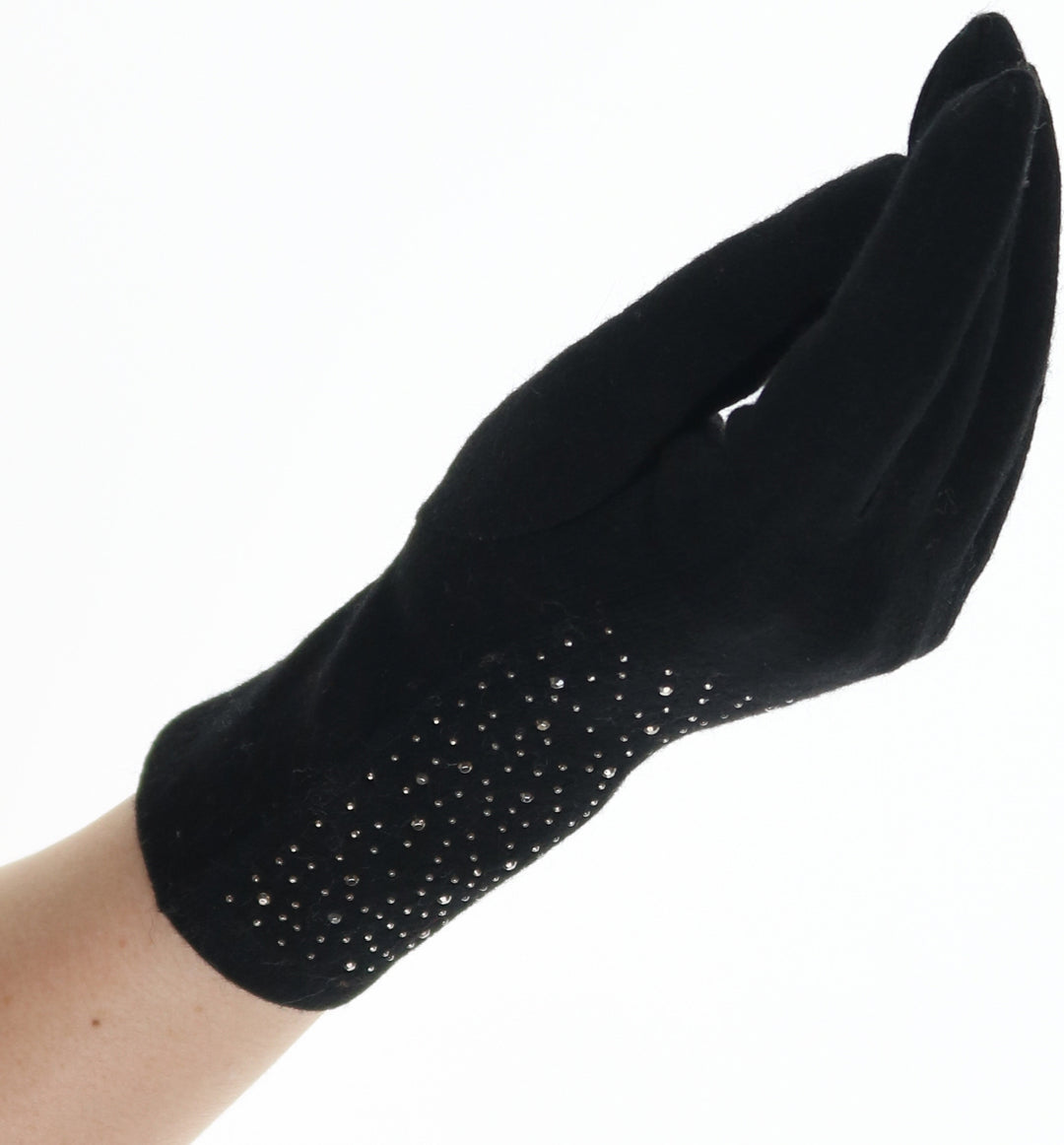 Sparkle Embellished Wool Blend Knit Tech Glove