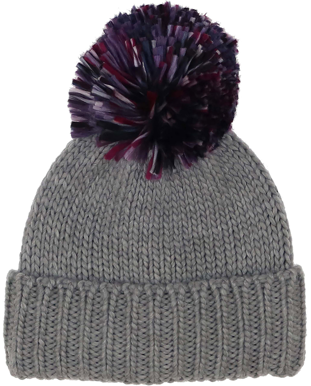 Knit Cuff Hat with Pompom & Fleece Lining