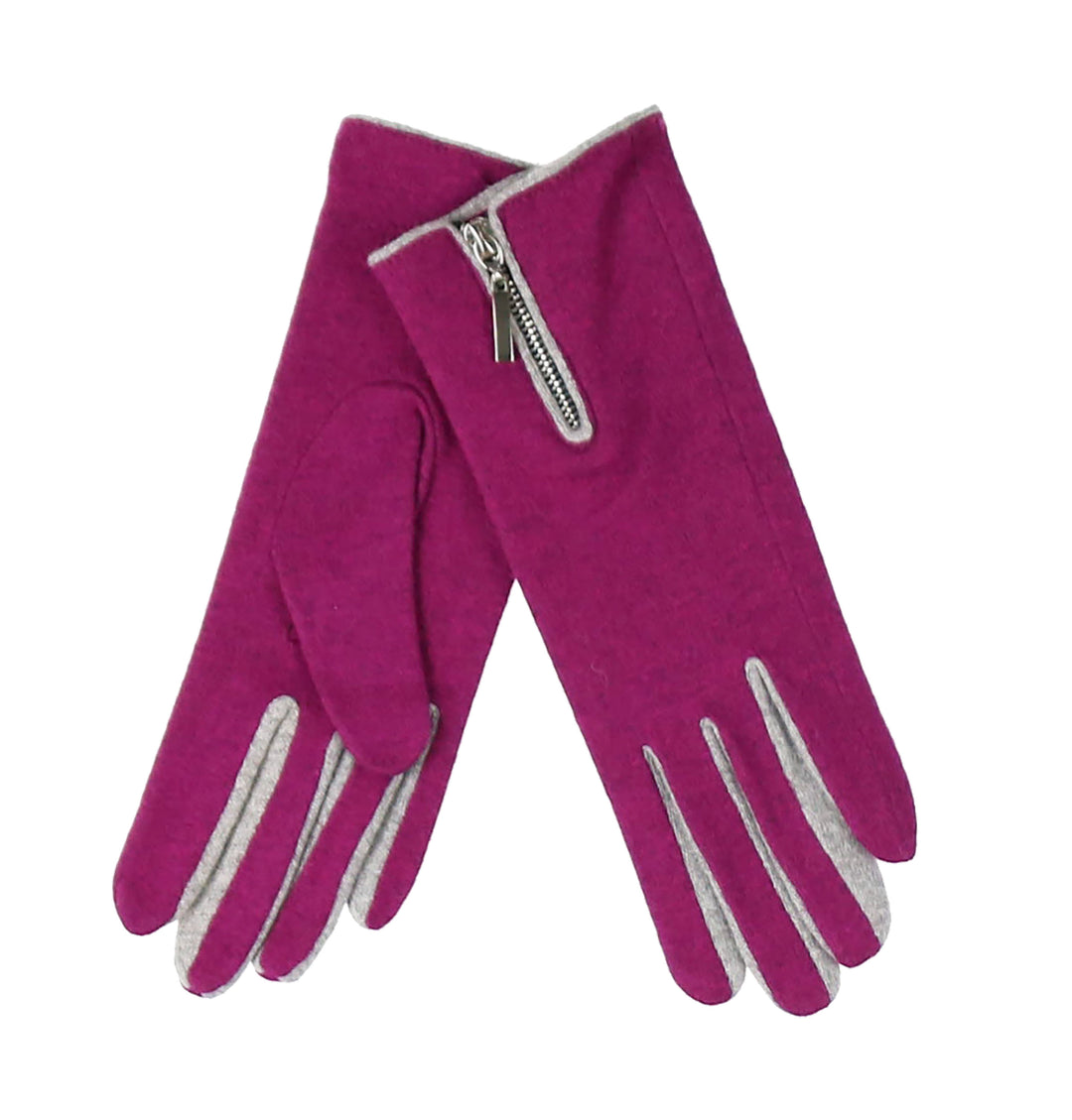 Two-Tone Allover Tech Glove with Zipper