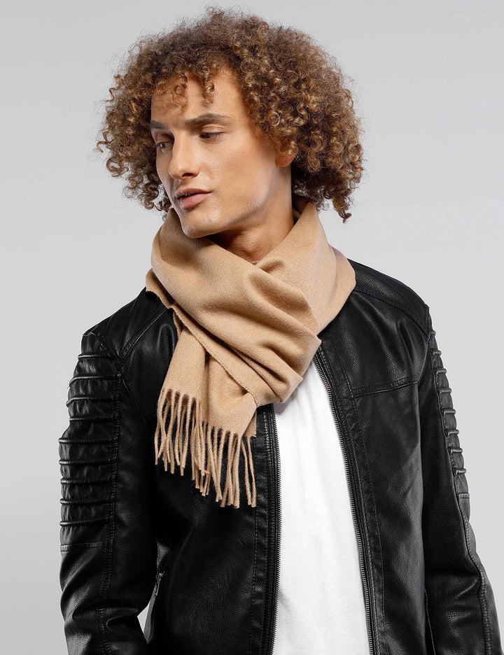 Solid Wool Cashmere Blend Scarf