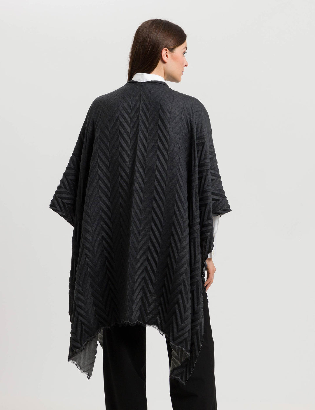 Pleated Solid Ruana