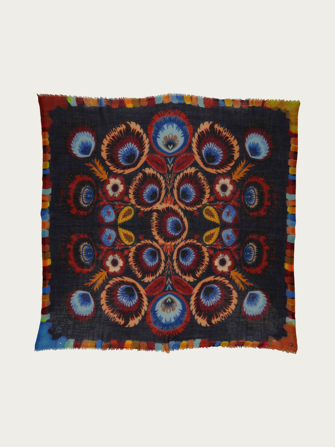 Colourful Plumes Lightweight Wool Square