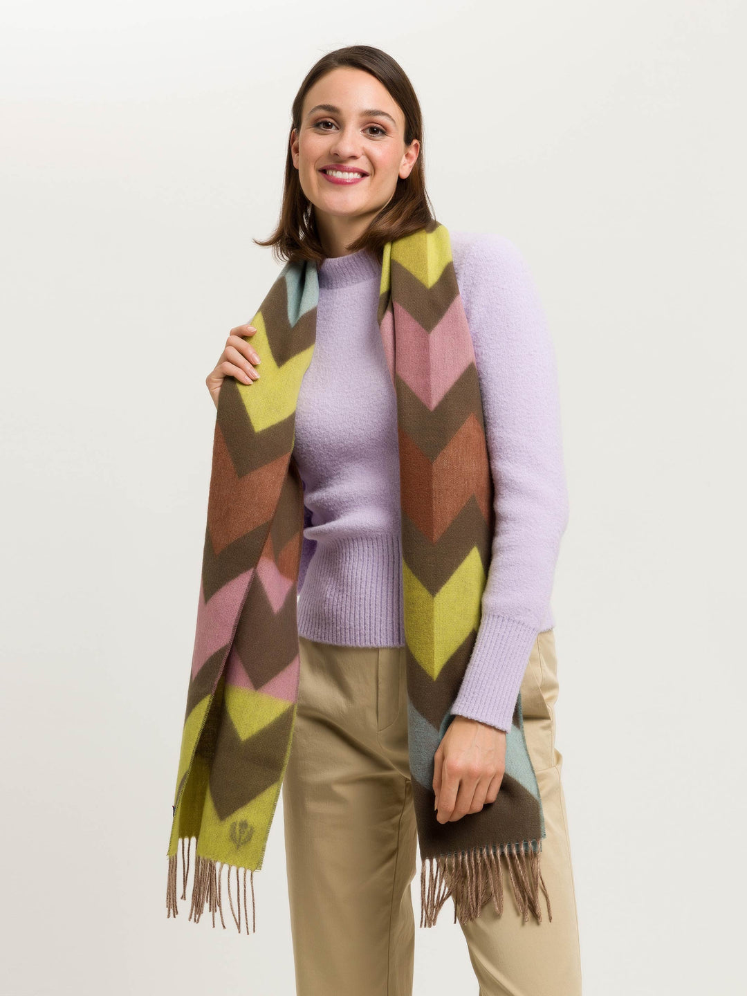 Sustainability Edition Chevron Zig Zag Recycled Scarf