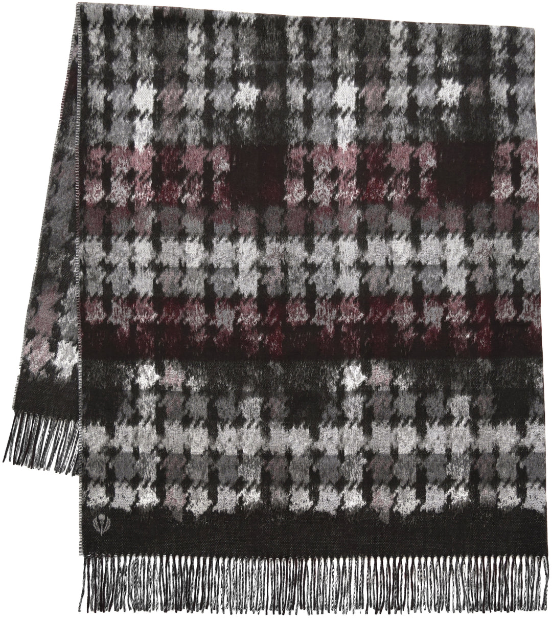 Distressed Houndstooth Cashmink Woven Throw