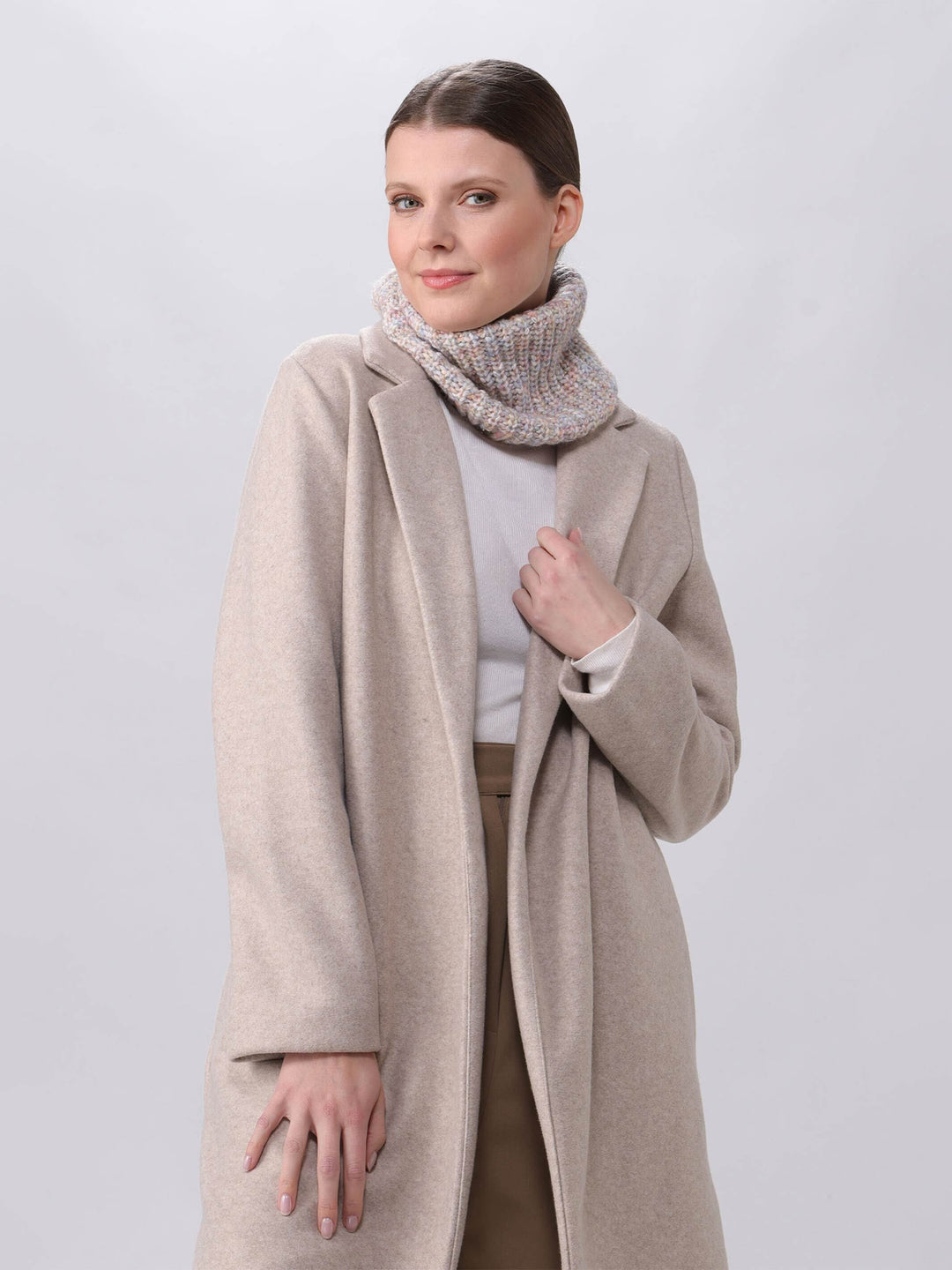 Mélange Chunky Rib Knit Snood