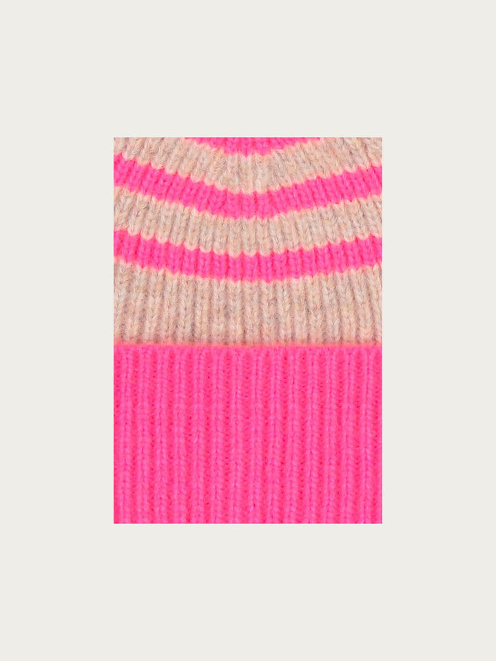 Striped Bi Colour Knit Beanie