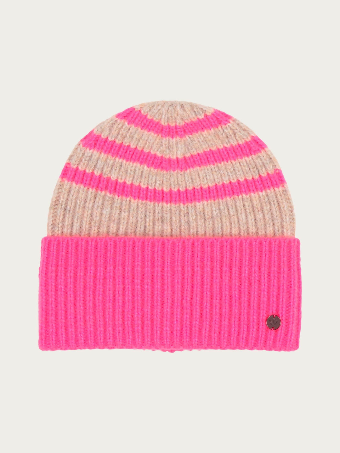 Striped Bi Colour Knit Beanie