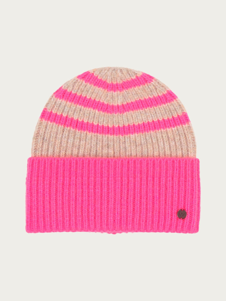 Striped Bi Colour Knit Beanie