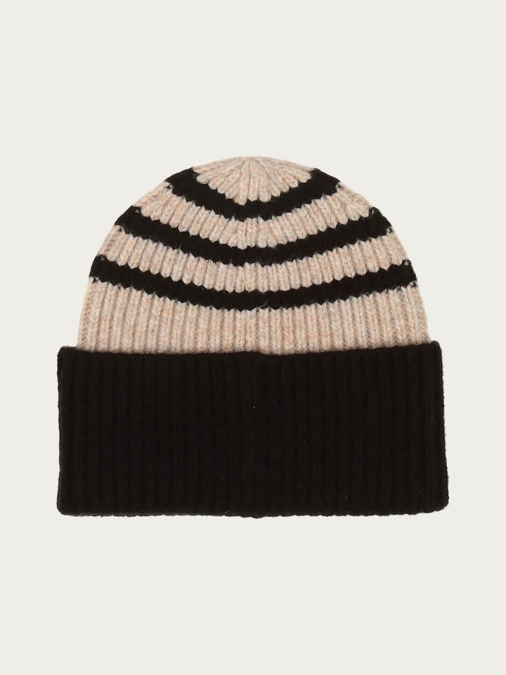 Striped Bi Colour Knit Beanie