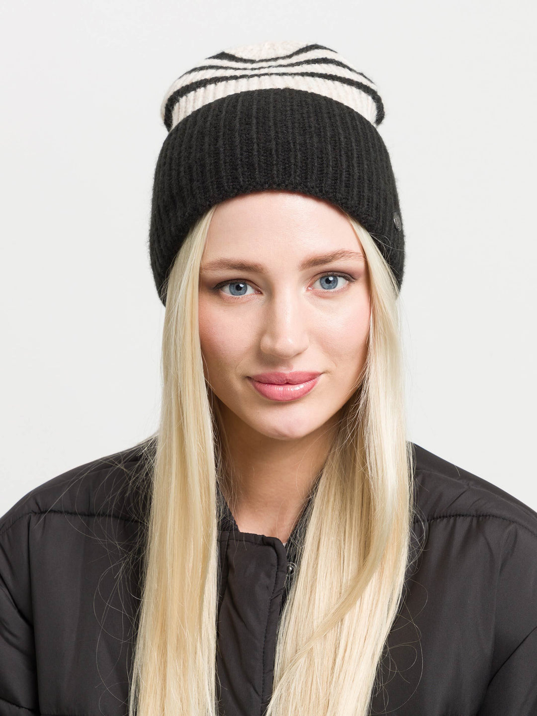 Striped Bi Colour Knit Beanie