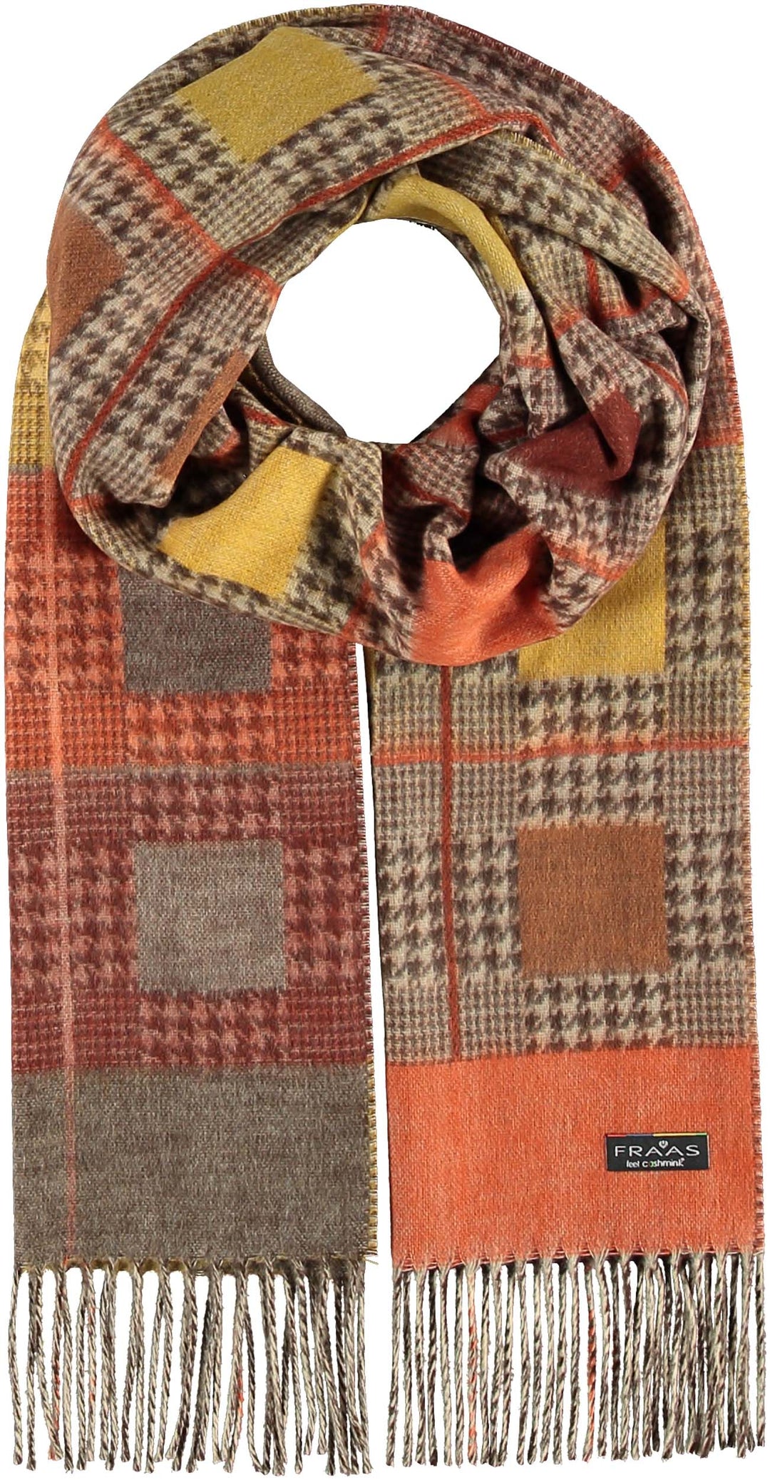 Squared Houndstooth Woven Cashmink® Scarf