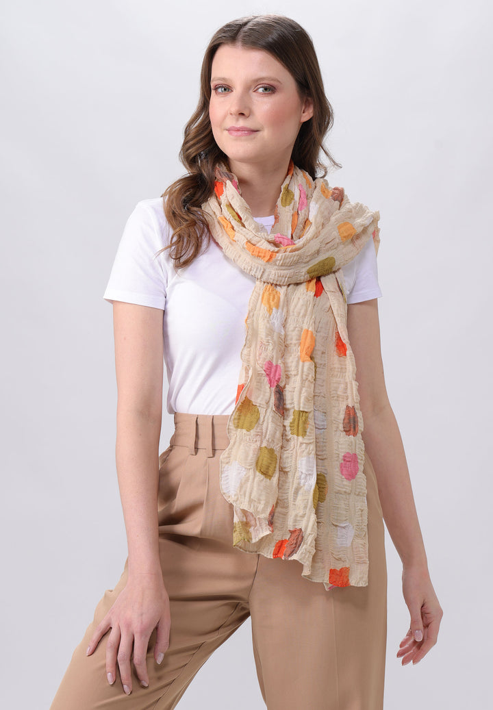 Sustainability Edition Abstract Dot Plissé Recycled Polyester Scarf