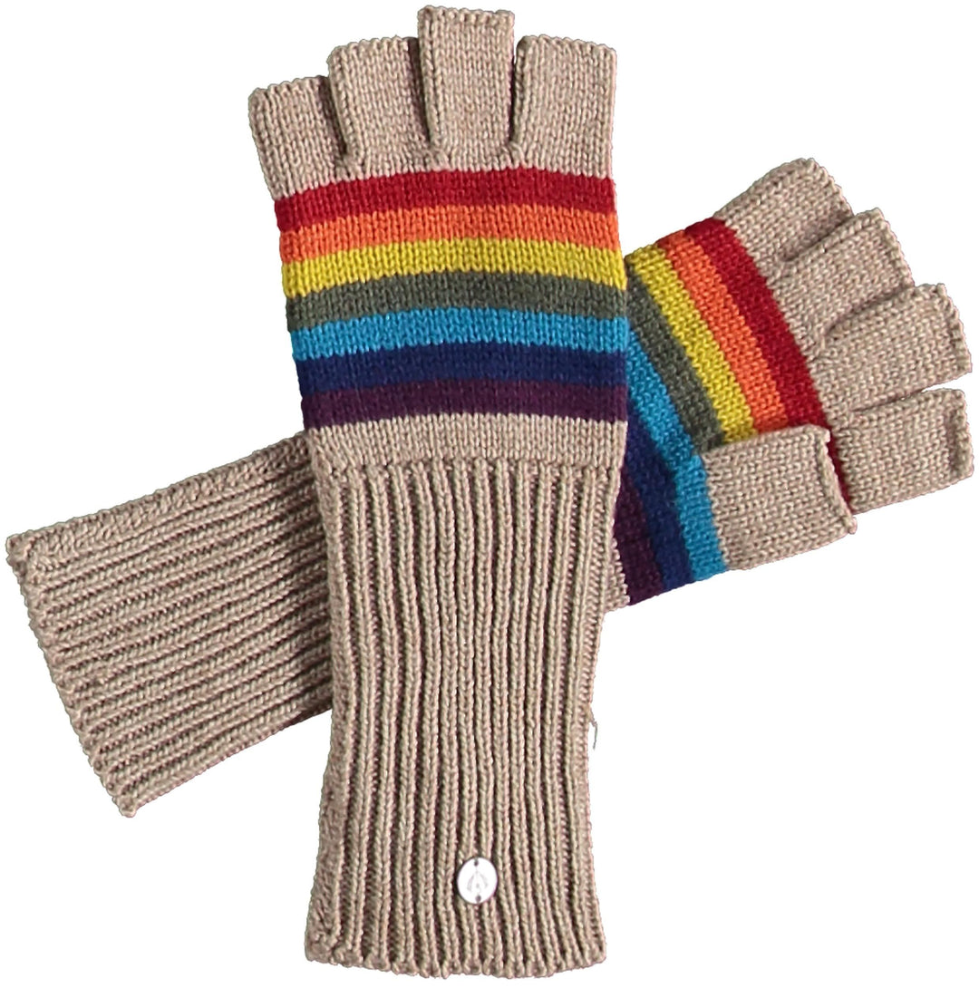 Striped Fingerless Acrylic Knit Glove